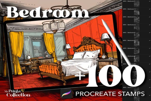 100 Procreate Bedroom Stamps: A Practical Guide for Digital Interior Illustrators