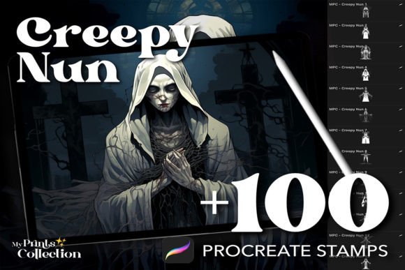 100 Procreate Creepy Nun Stamps: A Digital Asset Evaluation