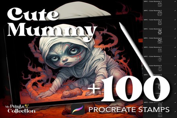 100 Procreate Cute Mummy Stamps: Your Shortcut to Whimsical Digital Art