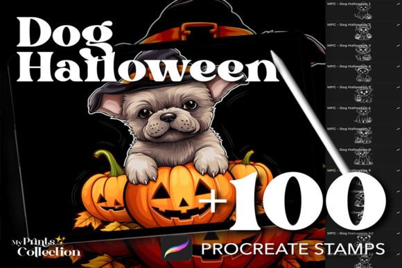 100 Procreate Dog Halloween Stamps: Your Shortcut to Spooky-Pawfect Art