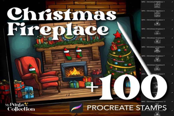 100 Procreate Fireplace Christmas Stamp: Elevate Your Holiday Digital Art