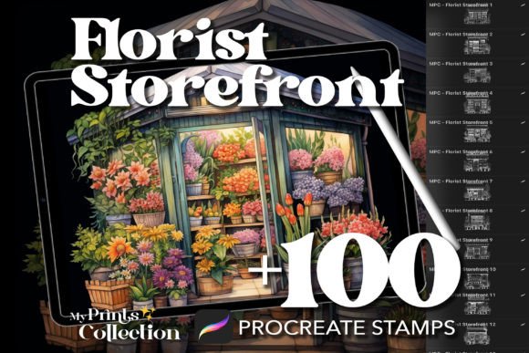 100 Procreate Florist Storefront Stamps: Elevating Digital Illustration with Curated Botanical Assets