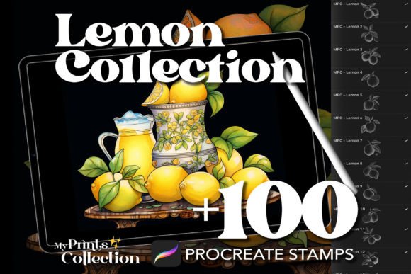 100 Procreate Lemon Collection Stamps