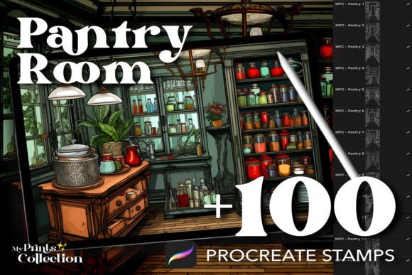 100 Procreate Pantry Room Stamps: Elevating Digital Art with Culinary Charm