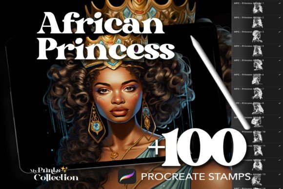 100 Procreate Princess African Stamps