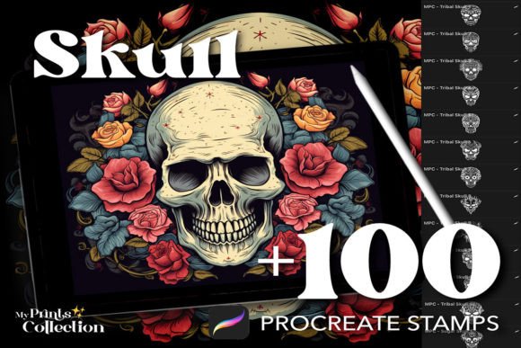 100 Skull Stamps Procreate: Elevating Digital Art with Macabre Elegance
