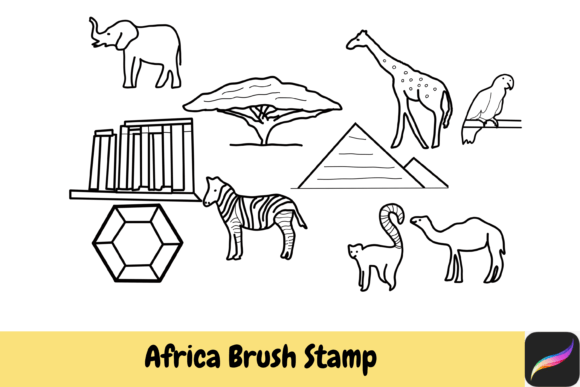Africa Brush Stamps for Procreate