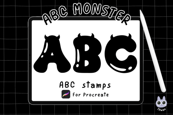 Alphabet Monster Letters Brush Stamp Guide