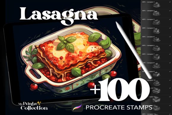Enhance Your Digital Art with 100 Procreate Lasagna Stamps