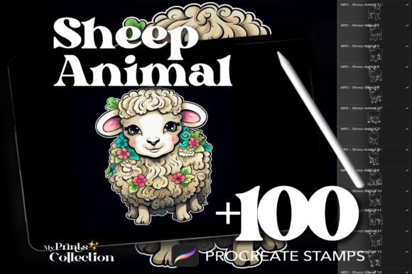 Evaluating 100 Procreate Sheep Stamps for Digital Illustration