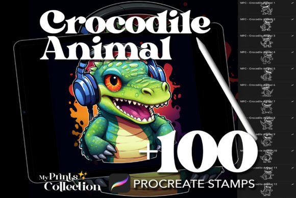 Evaluating the 100 Procreate Crocodile Animal Stamps for Digital Illustrators