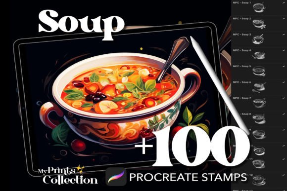 Infusing Digital Art with Warmth: The Creative Power of 100 Procreate Soup Stamps