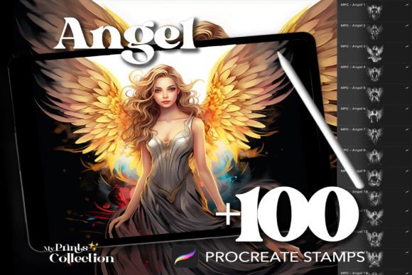 Integrating 100 Procreate Angel Stamps into Your Digital Illustration Workflow