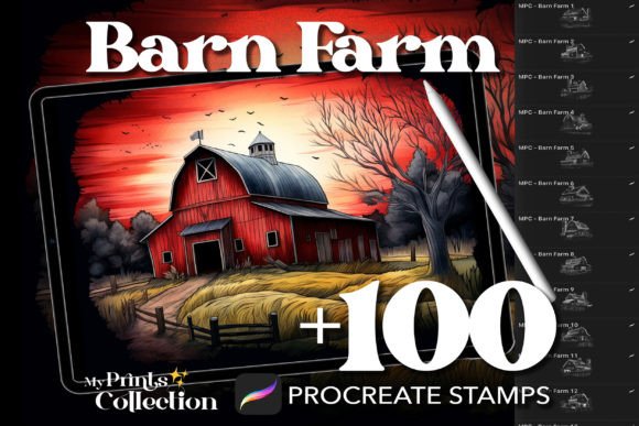 Integrating 100 Procreate Barn Farm Stamps into Your Digital Illustration Workflow