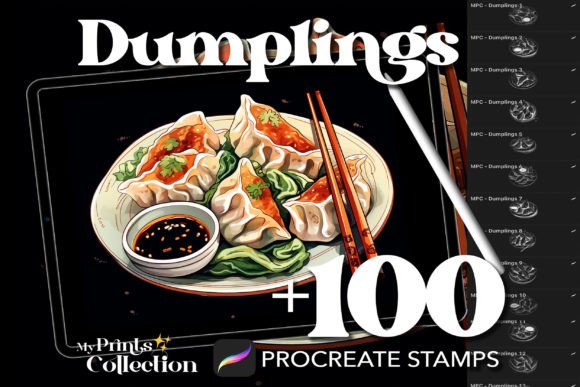 Integrating 100 Procreate Dumplings Stamps into Your Digital Art Workflow