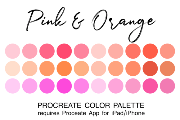 Pink and Orange Procreate Color Palette Guide