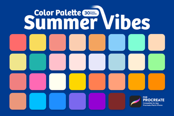 Summer Vibes Color Palette for Procreate
